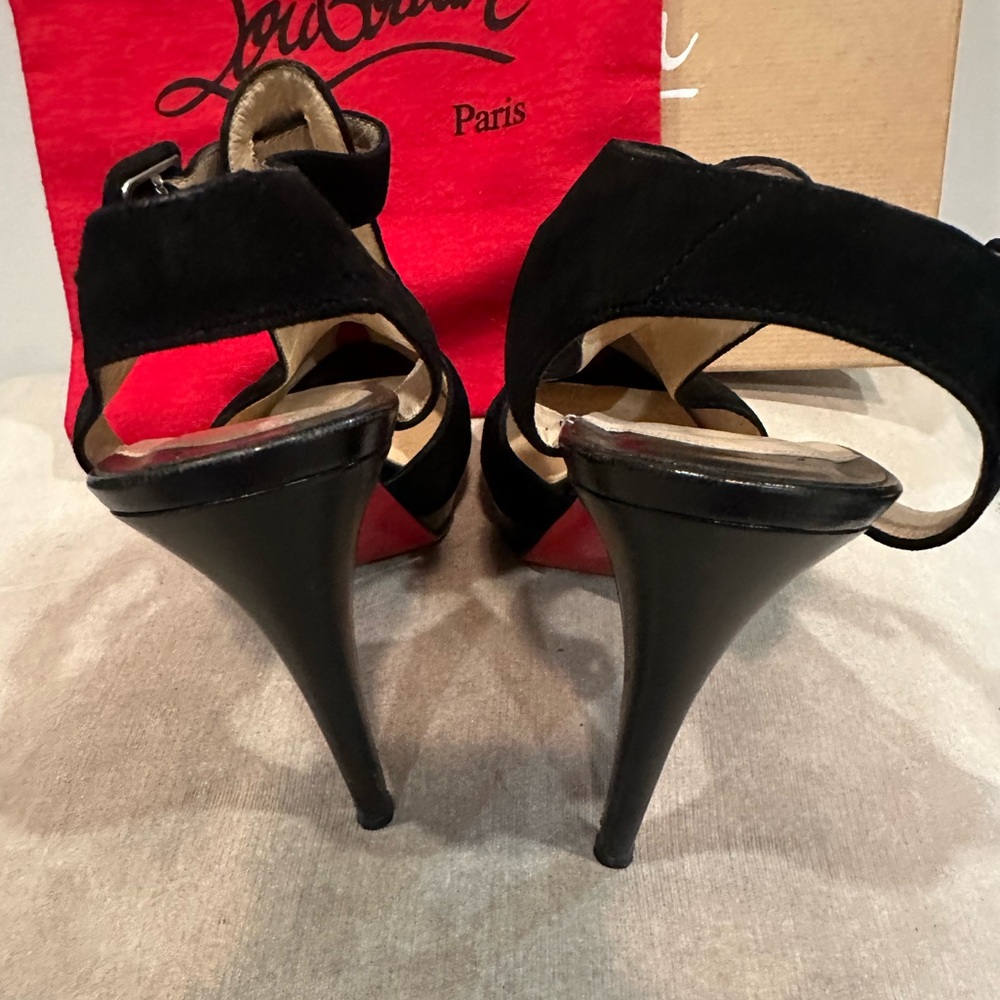 Christian Louboutin Black Suede Platform Heels - Picture 10 of 15